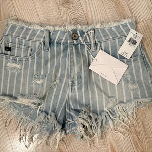 NWT KanCan striped jean shorts size Medium